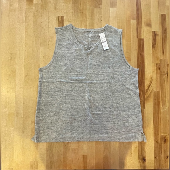 J. Crew | Tops | J Crew Linen Muscle Tank Gray M | Poshmark